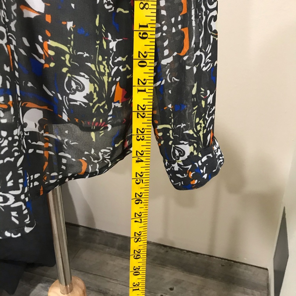 Cabi Sheer Multi Colored Button Up Size M - image 3